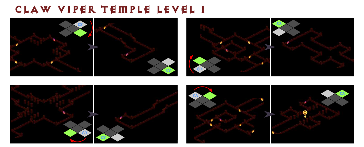 Claw Viper Temple Level 1 pathfinding diagram