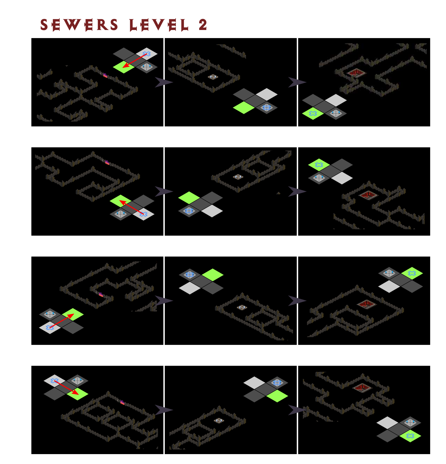 Sewers Level 2 pathfinding diagram