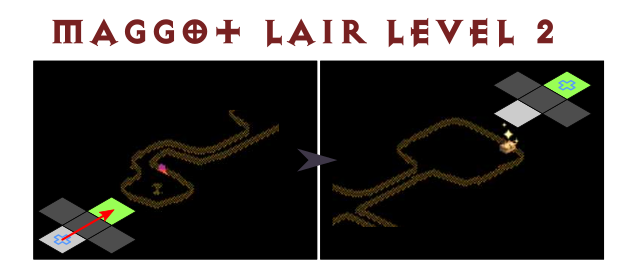 Maggot Lair Level 3 pathfinding diagram