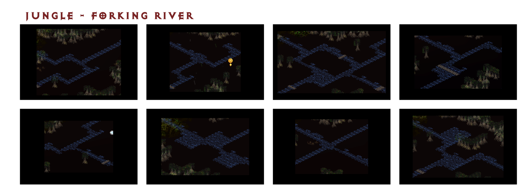 Outdoor Maps Act III, Read the River pathfinding diagram